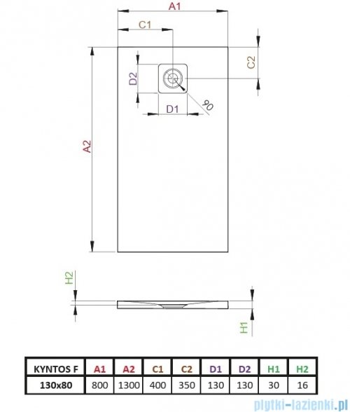 Radaway Kyntos F brodzik prostokątny 130x80cm kaszmirowy HKF13080-84