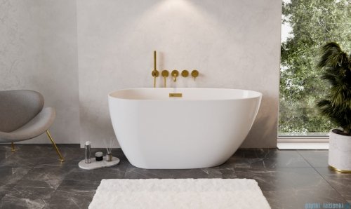 The North Bath Loki wanna wolnostojąca 130X70cm z korkiem i przelewem ZŁOTYM 6402-1301OEMGL