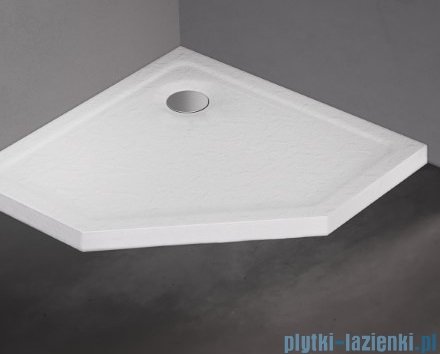 New Trendy Mild Stone brodzik akrylowy pięciokątny 80x80x4,5 cm biały B-0539
