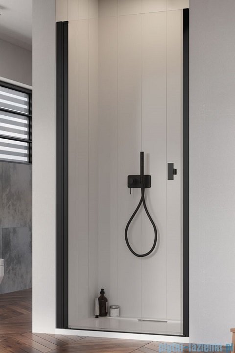 Radaway Nes 8 Black Dwj I Drzwi wnękowe 100cm lewe czarny mat/szkło przejrzyste 10076100-54-01L