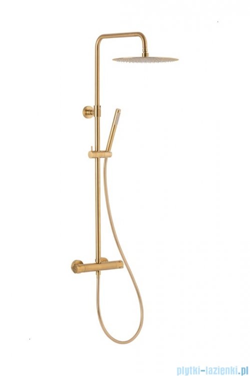 KFA MOZA PREMIUM BRUSHED GOLD deszczownia z baterią termostatyczną złoty szczotkowany 5736-920-31