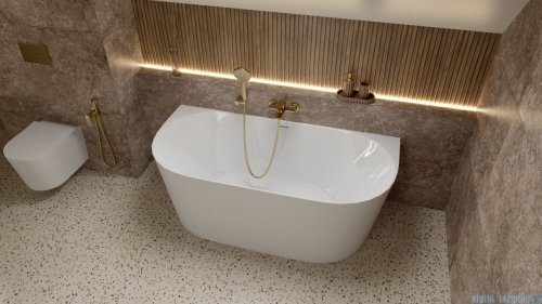 Lavita Lumio Wall wanna 150x75cm wolnostojąca przyścienna syfon klik-klak biały 5900378370598