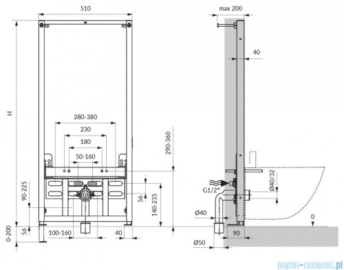 Omnires Strongframe stelaż podtynkowy do bidetu SFBI1