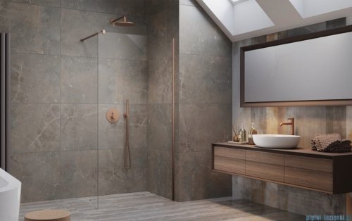 Radaway Modo X Brushed Copper II kabina Walk-in 110x200 szczotkowana miedź/przejrzyste 10mm 389314-93-01