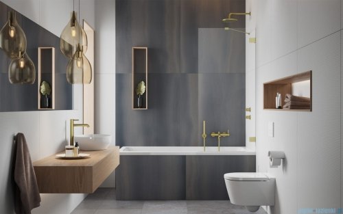 Radaway Essenza Pro Brushed Gold Pnj II parawan nawannowy 100cm L/P szczotkowane złoto 10101100-99-01