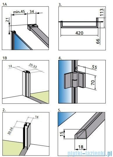 Radaway Carena Kdj Kabina kwadratowa 90x90 lewa szkło przejrzyste + Brodzik DELOS C 90 + syfon 34402-01-01NL