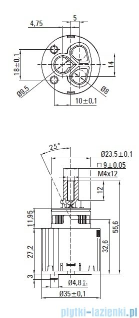 Deante SILIA Bateria prysznicowa z zestawem prysznicowym stal szczotkowana BQS F41M