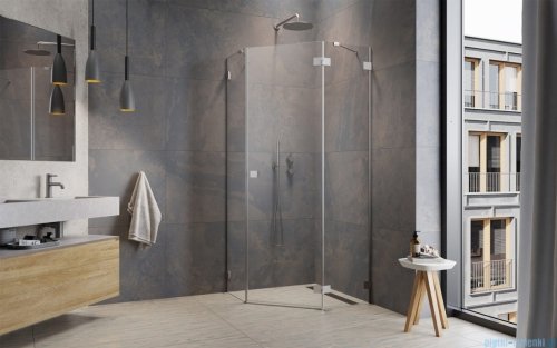 Radaway Essenza Pro Brushed Nickel Ptj kabina pięciokątna 90x100 prawa szczotkowany nikiel 10100000-91-01R/10100700-01-01