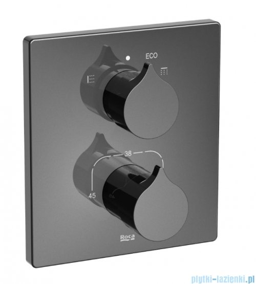 Roca Insignia bateria wannowo-prysznicowa termostatyczna podtynkowa Titanium Black EVERLUX-PVD A5A0C3ACN0