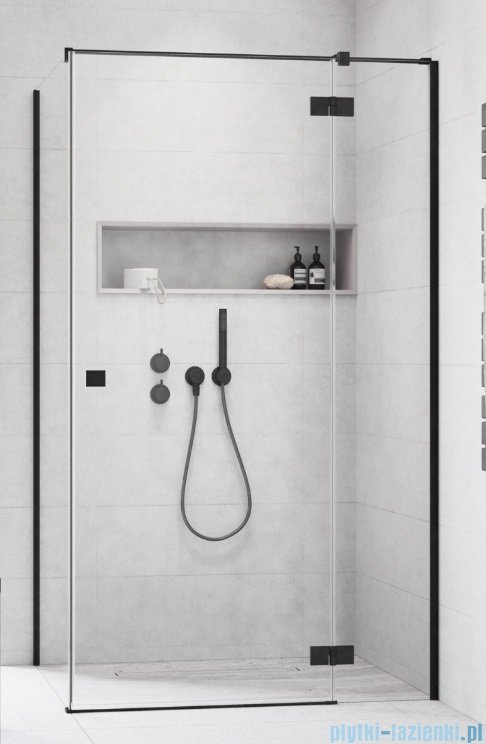 Radaway Essenza 8 Black Kdj kabina 90x80cm prawa czarny mat/szkło przejrzyste 10480612-01-01R/10470237-5401R/10113080-01-01