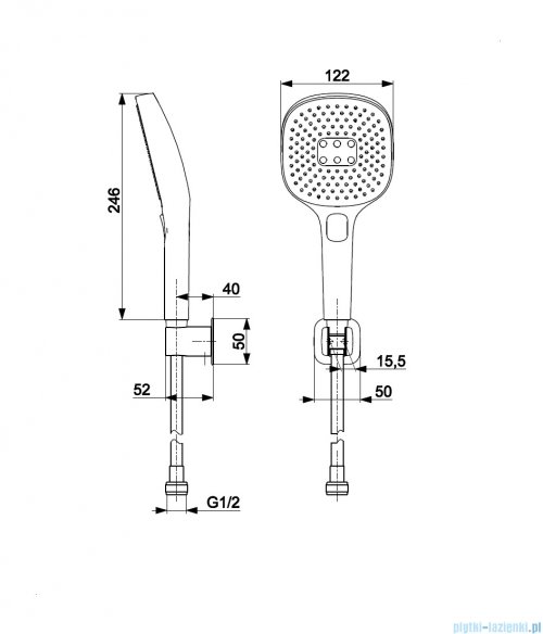 KFA MALAGA BRUSHED ROSE GOLD zestaw prysznicowy punktowy różowe złoto szczotkowane 841-255-34