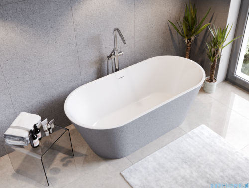 Besco Deeva Glam Złota Illume Coat 170x80 cm wanna wolnostojąca + maskownica odpływu gun metal grafit #WWA-170DGZM