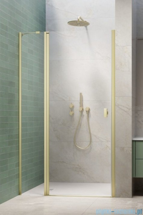Radaway Nes Brushed Light Gold Dwj II Drzwi wnękowe 110cm lewe szczotkowane jasne złoto szkło przejrzyste 10036110-98-01L