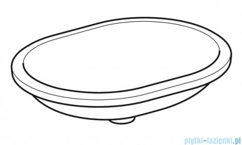 Geberit VariForm Umywalka owalna bez przelewu 62,5x49cm szkliwiony spód KeraTect 500.759.00.2