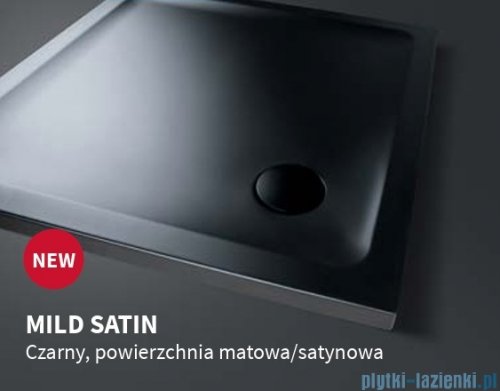 New Trendy Mild Satin Black Brodzik akrylowy prostokątny 110x70x4,5 cm czarny mat B-0672
