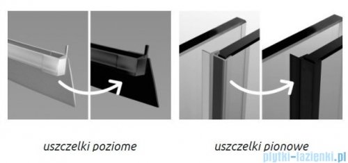 Radaway Nes 8 Black PND II parawan nawannowy 130cm lewy czarny mat/przejrzyste 10088130-54-01L