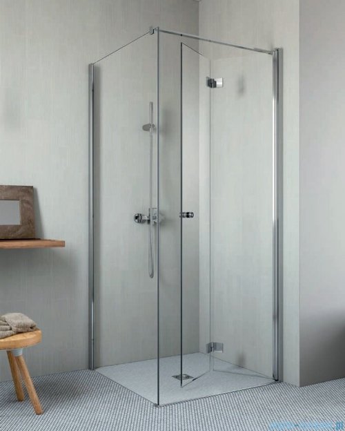 Radaway Essenza New KDJ-B kabina prysznicowa 80x90 prawa przejrzyste + brodzik Doros D + syfon 