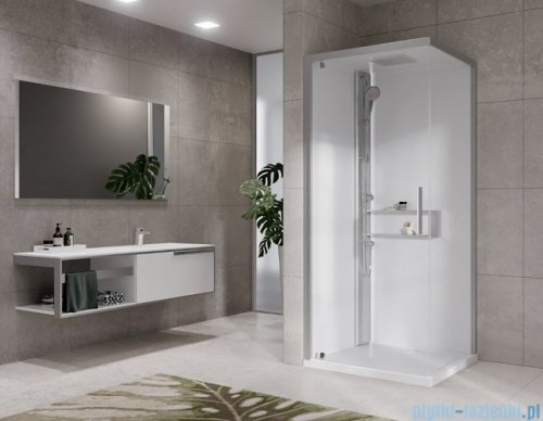 Novellini Glax 2 2.0 kabina z hydromasażem 90x90 lewa srebrna G22GF90ST1-1BB