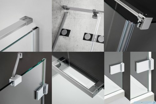 Radaway Euphoria KDJ P Kabina przyścienna 80x80x80 lewa szkło przejrzyste + brodzik Delos C + syfon 383512-01L/383241-01L/383031-01/383038-01/SDC0808-01