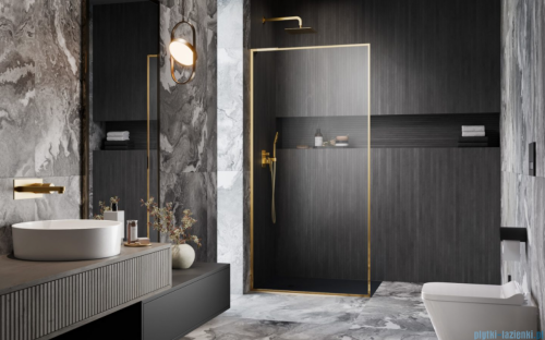 Radaway Modo F SL Gold II kabina Walk-in 115x201,6cm lewa złoty połysk szkło przejrzyste 10419115-09-01L