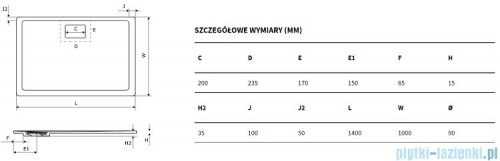Excellent Lavano Brodzik 140x100  prostokątny SLIM z pokrywą cappucino BREX.1103.140.100.CAN