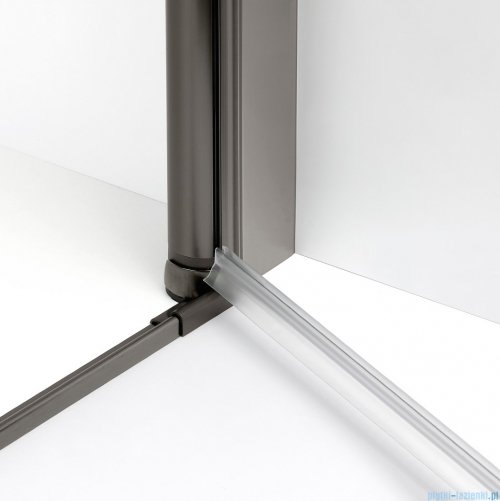 New Trendy New Soleo Gunmetal Brushed 90x70x195 cm kabina wspornik skośny grafit szczotkowany/szkło przejrzyste K-2137