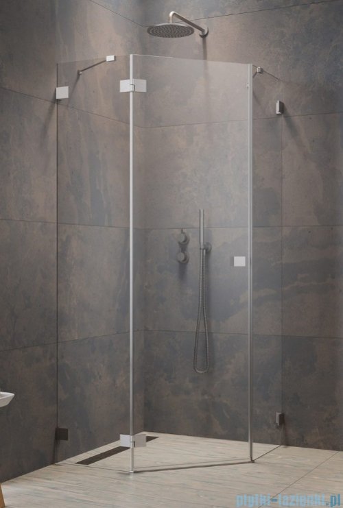 Radaway Essenza Ptj Brushed Nickel kabina pięciokątna 100x90cm lewa szczotkowany nikiel 1385010-91-01L/1385057-01-01
