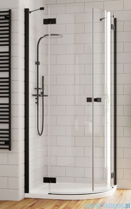 Radaway Essenza New Black Pdd kabina 80x90cm szkło przejrzyste montaż na posadzce