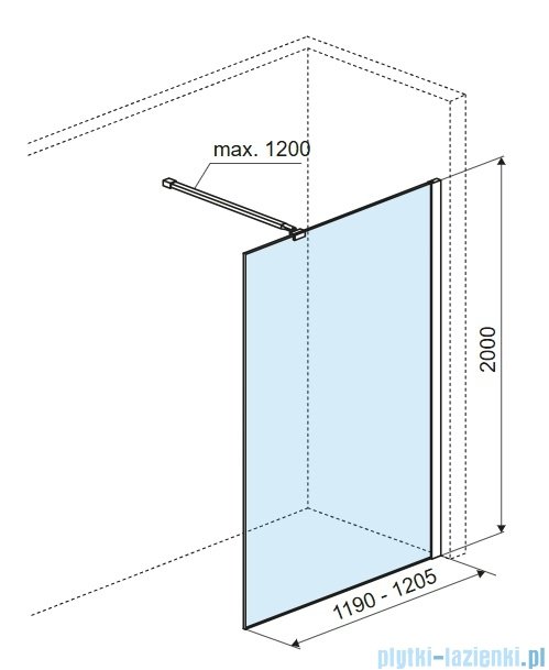 Excellent Vidoq Walk-in ścianka prysznicowa prosta 120x200 cm, złoto szczotkowane KAEX.1506.1200.LP.GB