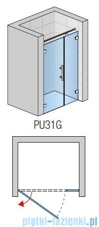 SanSwiss PUR PU31 Drzwi lewe wymiary specjalne do 200cm Durlux 200 PU31GSM41022