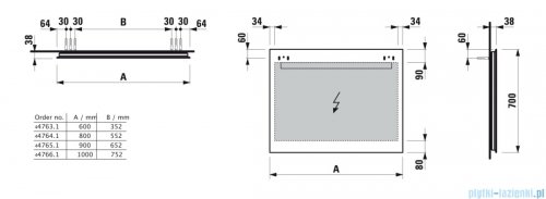 Luafen LEELO lustro LED 80x70 cm H4476429501441