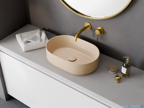 Besco Lova Cera-Line 46 Mokka Matt umywalka nablatowa 46x31x13,5cm UNCM-46-LOM