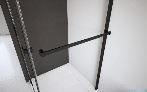 Radaway Modo New Black III kabina Walk-in 75x80x200 czarny mat/szkło przejrzyste 389075-54-01/389084-54-01/389000-54