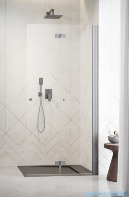 Radaway Nes 6 Brushed Nickel KDD B kabina walk-in 90cm prawa szczotkowany nikiel szkło przejrzyste 10024090-91-01R