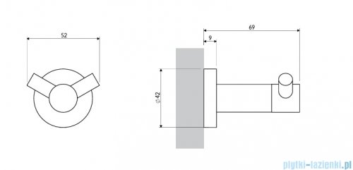 Omnires Modern Project haczyk podwójny biały mat MP60120WM