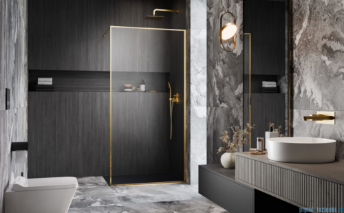 Radaway Modo F II Gold kabina Walk-in 155x201cm Złoty połysk szkło przejrzyste 10409155-09-01