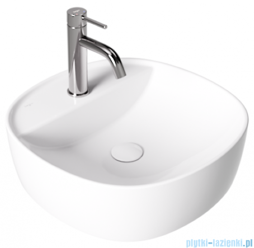 Besco Anes Cera-Line White umywalka nablatowa biała ø 40 cm biały połysk UNC-40-ANB