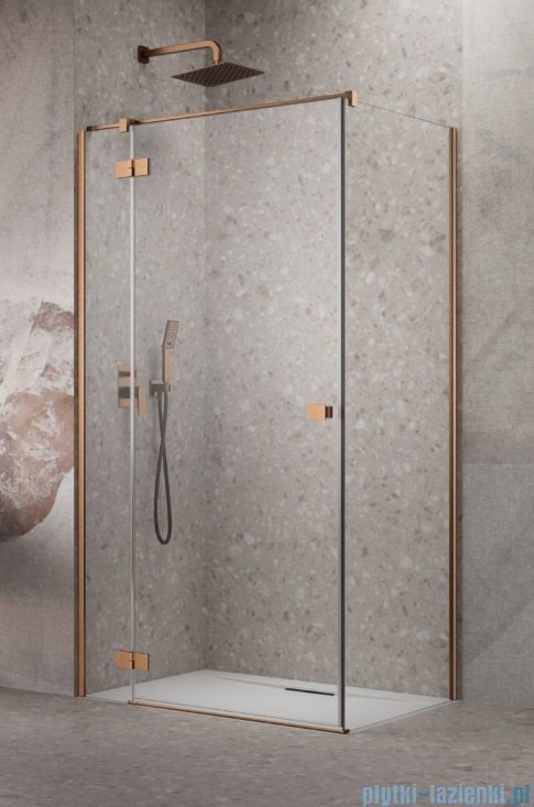 Radaway Essenza 8 Brushed Copper Kdj kabina 90x100cm lewa szczotkowana miedź 10480612-01-01L/10470237-93-01L/10113100-01-01