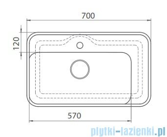 Cerastyle Lal umywalka 70x41,5cm wpuszczana / nablatowa 072300-u