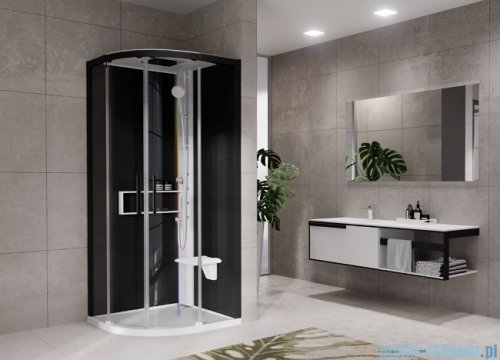 Novellini Glax 2 2.0 kabina z hydromasażem hydro plus 90x90 biała G22R90M1L-1UH