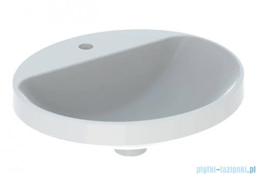 Geberit VariForm Umywalka owalna z półką z otworem na baterię, bez przelewu 50x45cm szkliwiony spód KeraTect 500.715.00.2