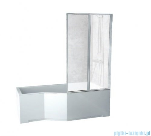 Besco Integra 170x75cm wanna prawa + parawan 2-skrz + obudowa + syfon #WAI-170-PP2/#OAI-170-NS/19975