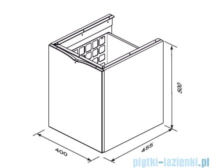 Oristo Siena szafka niska z koszem 40x50x45cm dąb kamienny OR45-SN1S-40-78