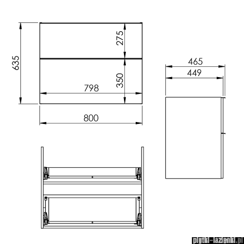 Elita Look komoda 80x63x45cm biały mat 167606