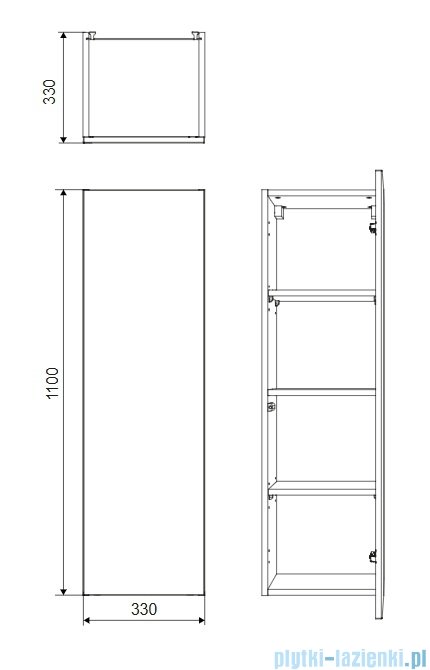Excellent Blanko szafka wisząca boczna 110 cm, biały połysk MLEX.6302.330.WH