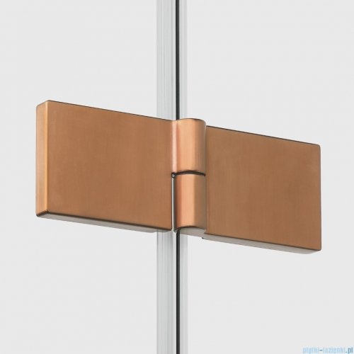 New Trendy Nesta Copper Brushed kabina 120x120x200 cm lewa wspornik równoległy miedź szczotkowana/szkło przejrzyste K-4619