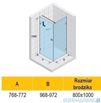 Riho Scandic NXT X201 kabina prysznicowa prawa 80x100cm czarna G001036121