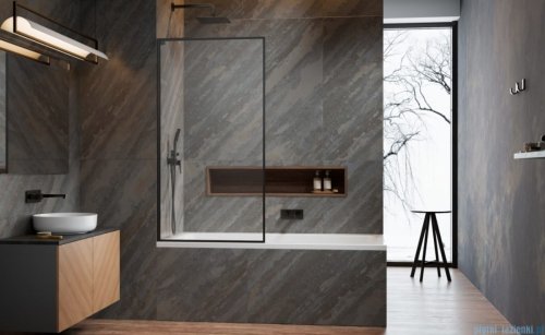 Radaway Modo F SL Brushed GunMetal PNJ II parawan nawannowy 100cm lewy szczotkowany grafit/przejrzyste 10406100-92-01L