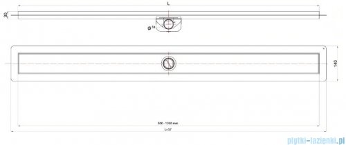 Wiper New Premium Black Glass Odpływ liniowy z kołnierzem 90 cm syfon drop 35 poler 500.0384.01.090