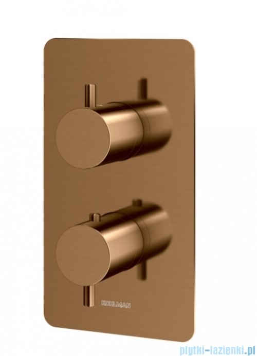 Kohlman Axel Brushed Copper podtynkowa bateria termostatyczna wannowo-prysznicowa z trzema wyjściami miedź szczotkowana QW433ABC